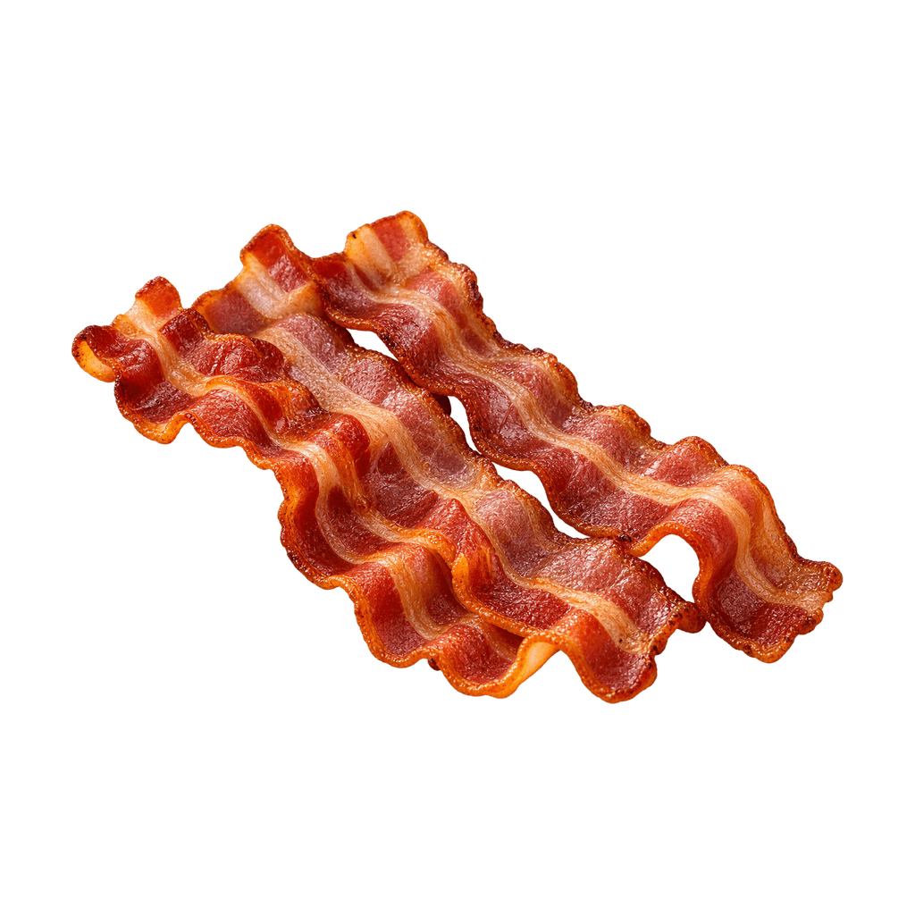 Cooked bacon strips