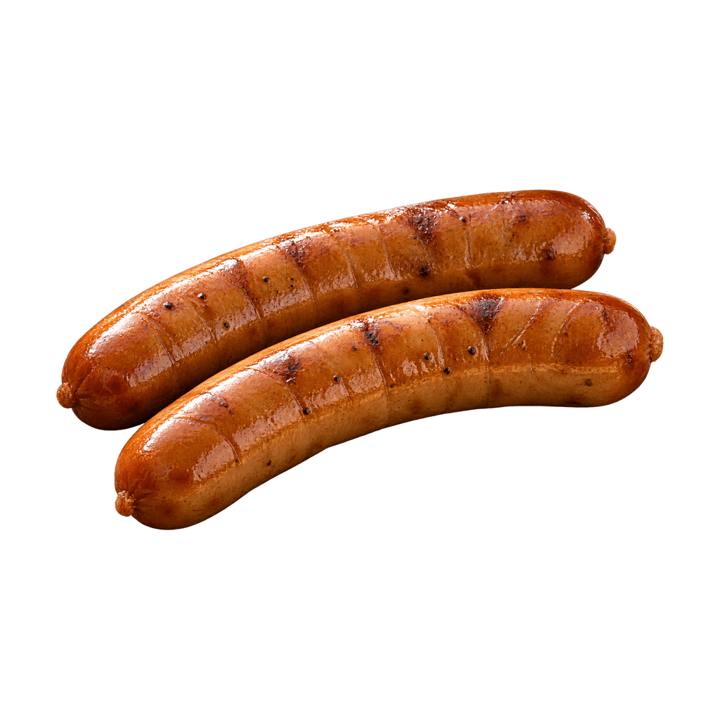 Two cooked chicken sausages